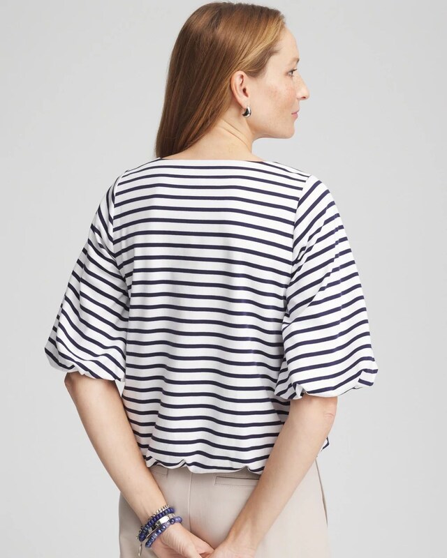 Embellished Striped Bubble Hem Top - image 3